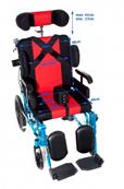 FAUTEUIL ROULANT NEUROLOGIQUE, REPOSE-PIEDS, ACCOUDOIRS ET DOSSIER RÉGLABLES LARGEUR ASSISE : 43 CM