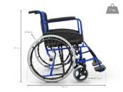 Fauteuil roulant en acier BASIC  bleu