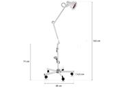 LAMPE À INFRAROUGES AVEC BRAS ARTICULÉ ET BASE ROULANTE, USAGE ESTHÉTIQUE 275W