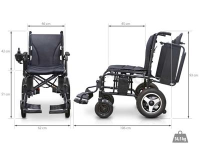 FAUTEUIL ROULANT ÉLECTRIQUE PLIANT EASY AVEC STRUCTURE EN ACIER Garantie 2 ans